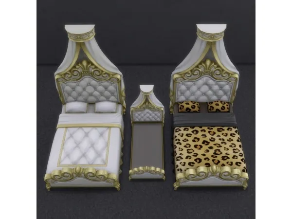 Maxis Match brazenlotus The Kings Queen Bed Set - The Sims 4 Custom Content