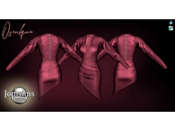 Alpha jomsimscreations Osculqua dress - The Sims 4 Custom Content