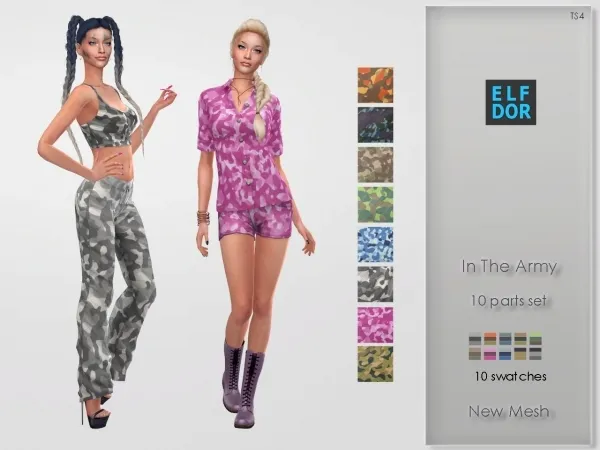 Maxis Match In The Army Set by elfdor - The Sims 4 Custom Content
