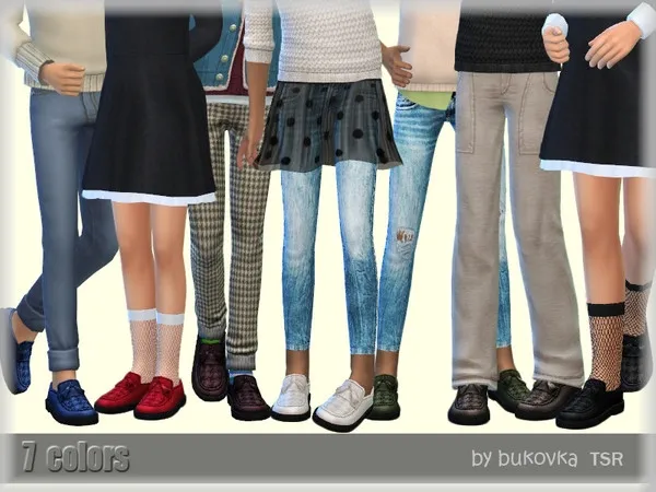 Maxis Match Shoes Loafers [child] - The Sims 4 Custom Content