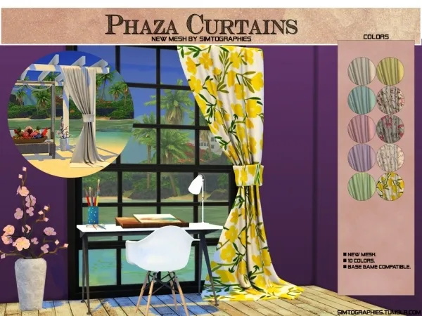 Alpha Phaza Curtains - The Sims 4 Custom Content