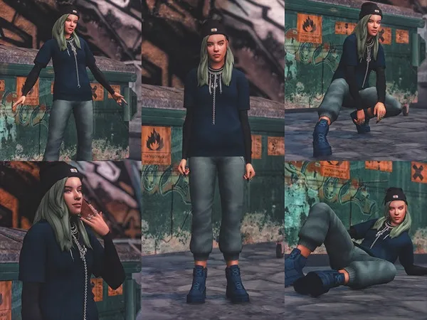 Maxis Match Billie Eilish Pose Pack - The Sims 4 Custom Content