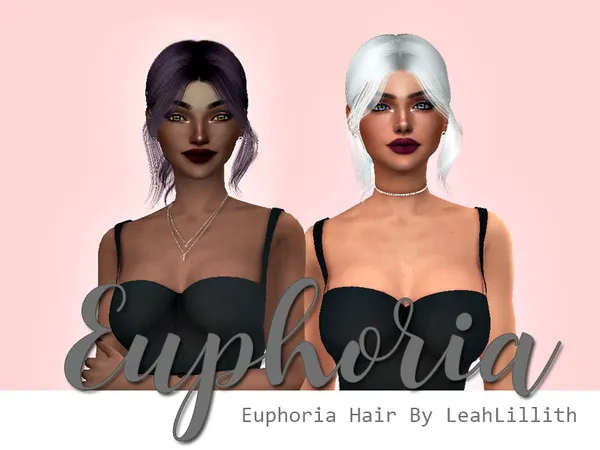 Alpha Euphoria Euphoria Hair Retexture LeahLillith - The Sims 4 Custom Content