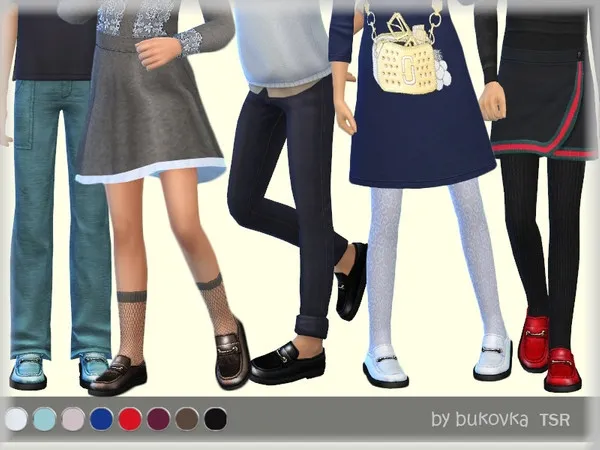 Alpha Varnished Loafers [child] - The Sims 4 Custom Content