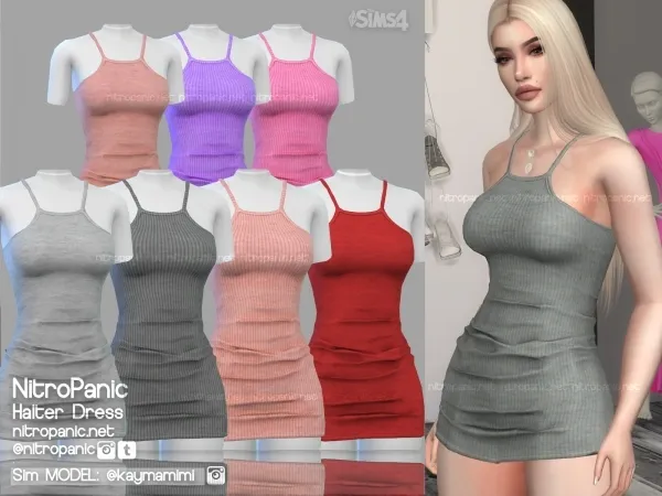 Alpha Halter Dress - The Sims 4 Custom Content
