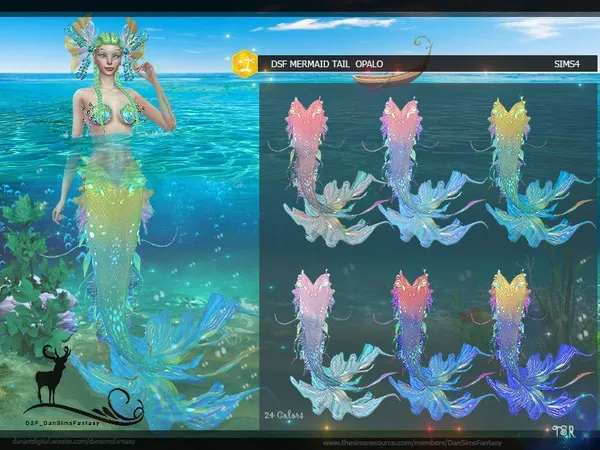 Maxis Match DSF MERMAID TAIL OPALO - The Sims 4 Custom Content