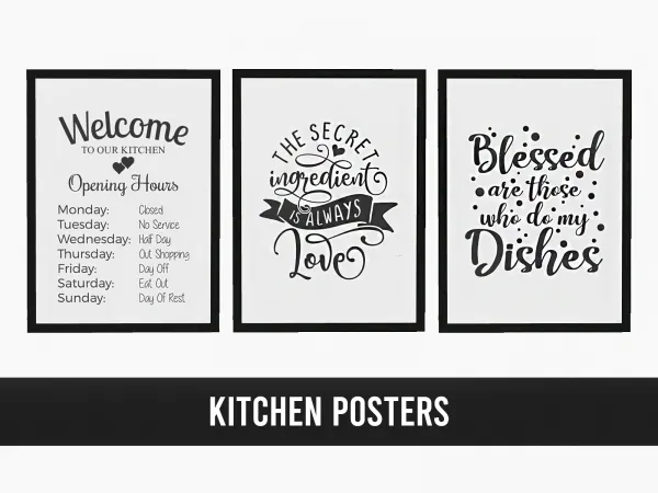 SIMS 4 Kitchen Posters