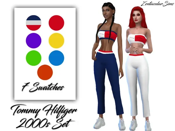 Maxis Match Tommy Hilfiger 2000s Set - The Sims 4 Custom Content