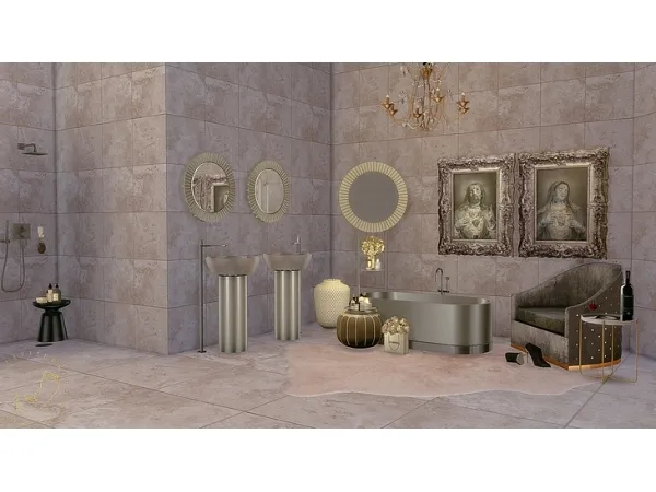 Alpha Bathroom set by lavi3enrose - The Sims 4 Custom Content