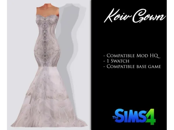 Alpha Koiv Gown - The Sims 4 Custom Content