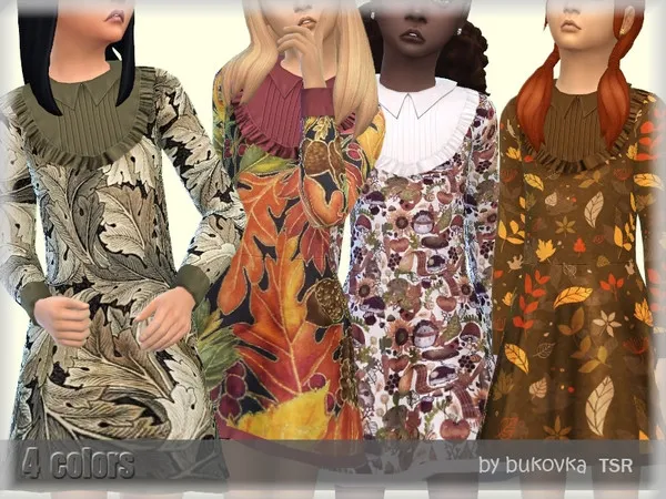 Alpha Dress Autumn [child] - The Sims 4 Custom Content