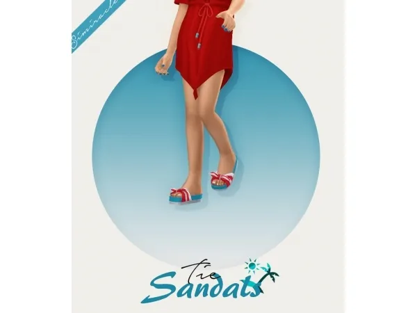 Maxis Match simiracle Tie Sandals Kids Version - The Sims 4 Custom Content