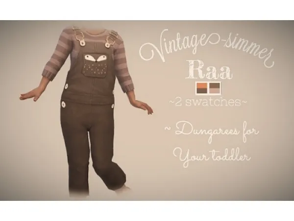 Alpha vintage simmer Raa Dungarees - The Sims 4 Custom Content