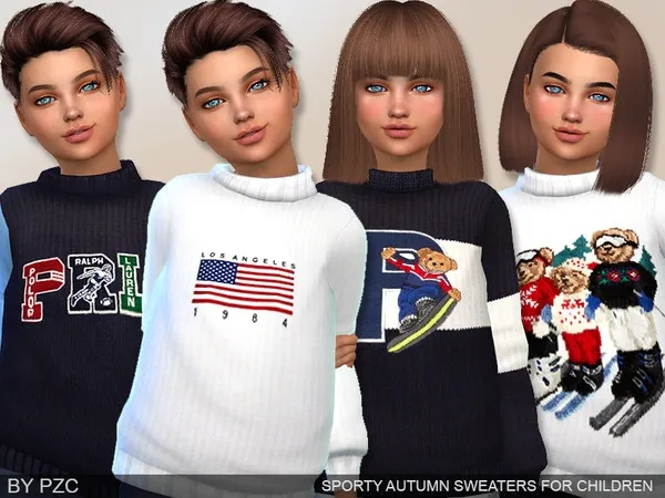 Maxis Match Sporty Autumn Sweaters For Children - The Sims 4 Custom Content