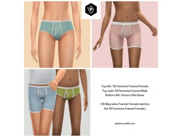 Maxis Match pleyita BASIC BRIEFS - The Sims 4 Custom Content