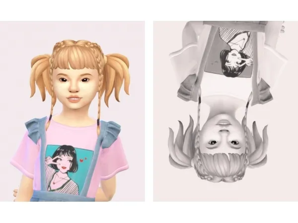 Alpha party hair v2 by pinkpatchy conversion by servotea - The Sims 4 Custom Content