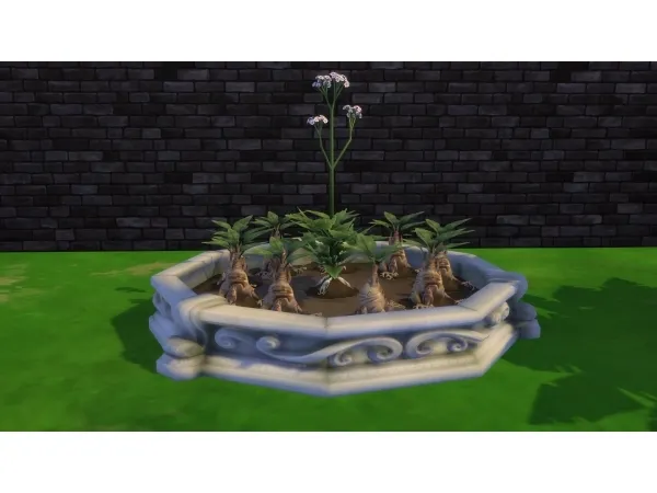 Alpha Serinion Circle Planter box by Serinion - The Sims 4 Custom Content