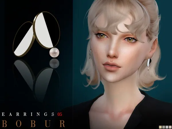Alpha Bobur Earrings 05 - The Sims 4 Custom Content
