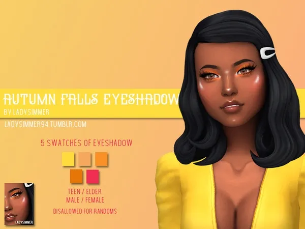 Alpha Autumn Falls Eyeshadow - The Sims 4 Custom Content