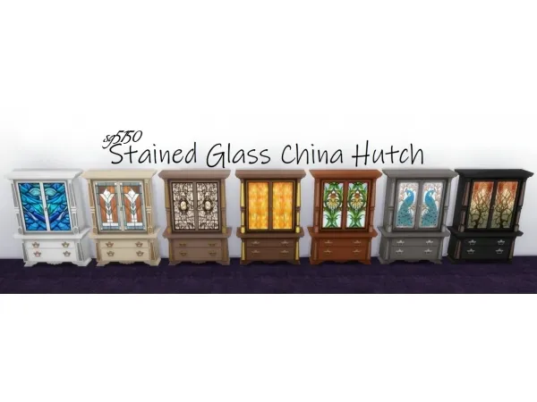 Alpha sg5150 Stained Glass China Hutch - The Sims 4 Custom Content