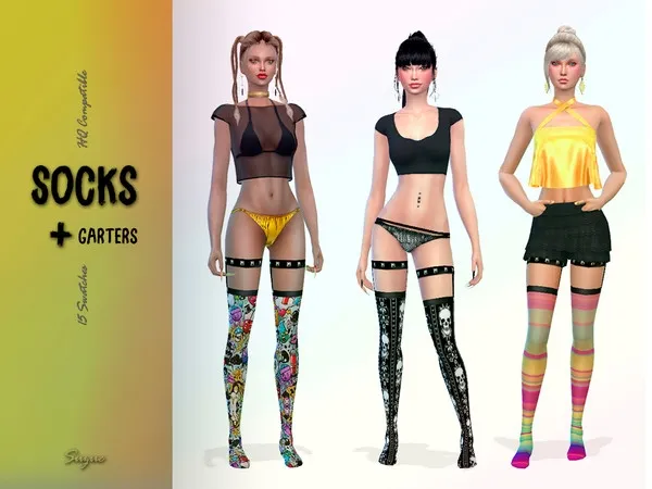 Maxis Match [Suzue] Socks Garters - The Sims 4 Custom Content