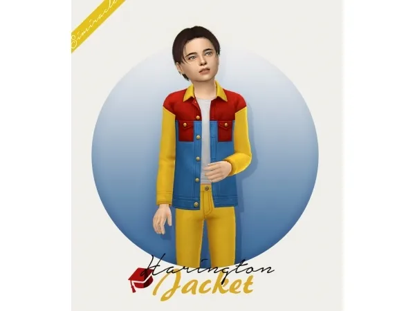 Maxis Match Harrington Jacket Kids Version - The Sims 4 Custom Content