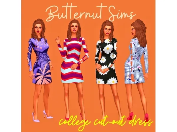 Alpha COLLEGE CUT OUT DRESS - The Sims 4 Custom Content