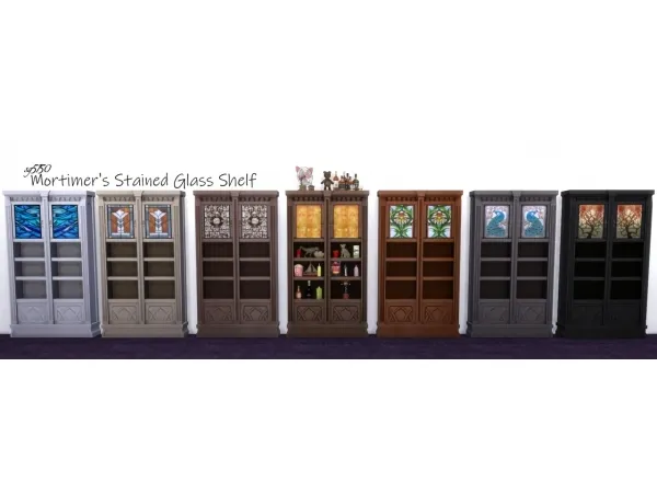 Alpha Mortimers Stained Glass Shelf - The Sims 4 Custom Content
