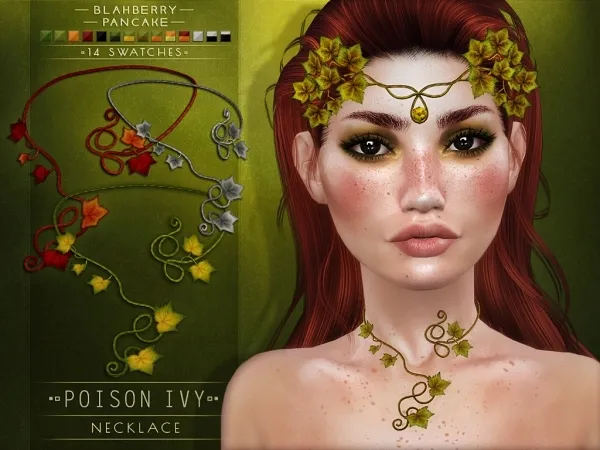 Alpha Blahberry Pancake Poison Ivy Necklace - The Sims 4 Custom Content
