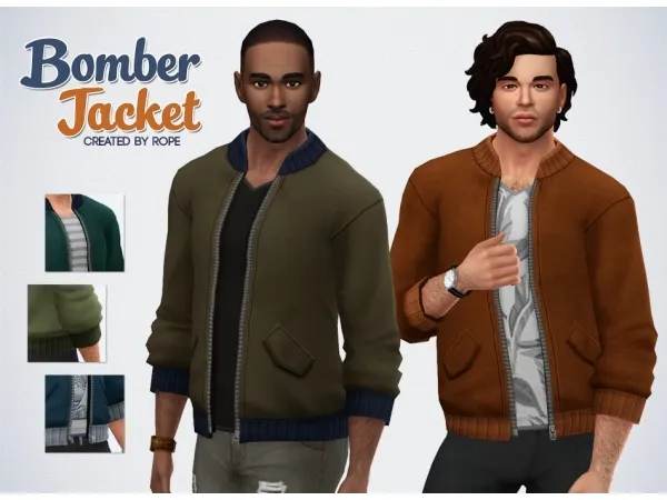 Maxis Match Bomber Jacket - The Sims 4 Custom Content