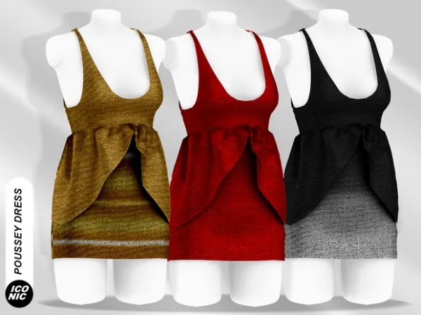 Alpha Poussey (Dress) by iconic - The Sims 4 Custom Content