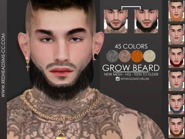 Alpha GROW BEARD - The Sims 4 Custom Content