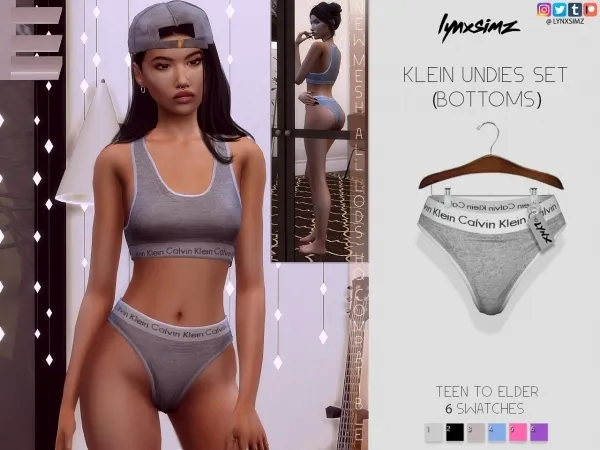 Alpha lynxsimz klein underwear set (BOTTOMS) - The Sims 4 Custom Content