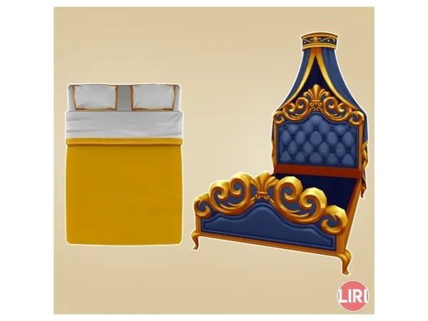 Alpha Queen's King Bed Separated by Lierie - The Sims 4 Custom Content