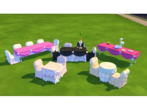 Alpha biguglyhag PrincessBliss Tie The Knot Wedding Tables Chair And Decorative Cake - The Sims 4 Custom Content