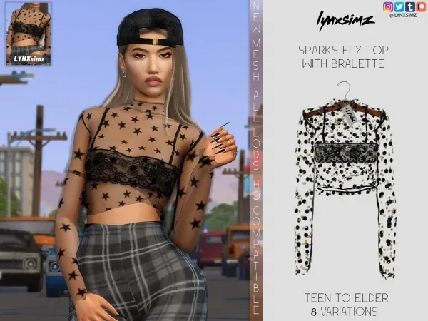 Alpha lynxsimz sparks top - The Sims 4 Custom Content