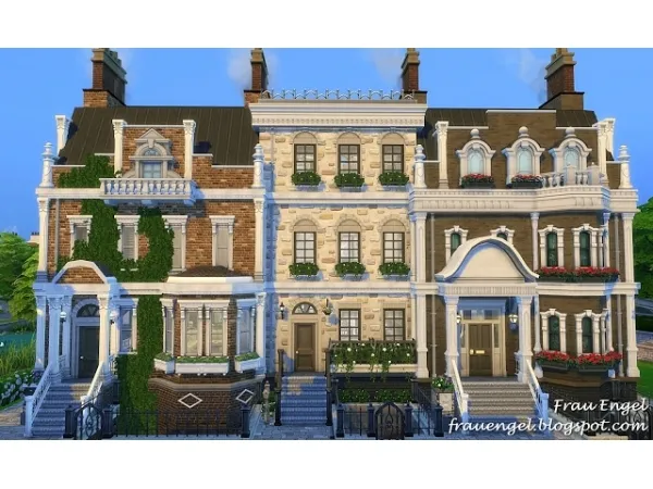 Alpha University Townhouses NoCC - The Sims 4 Custom Content
