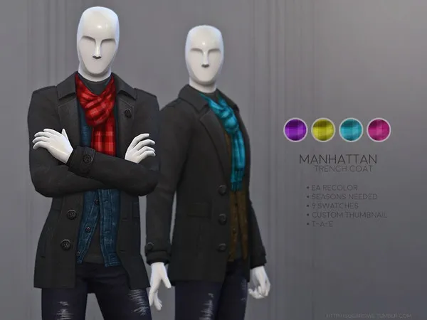 Maxis Match Manhattan trench coat Seasons needed - The Sims 4 Custom Content
