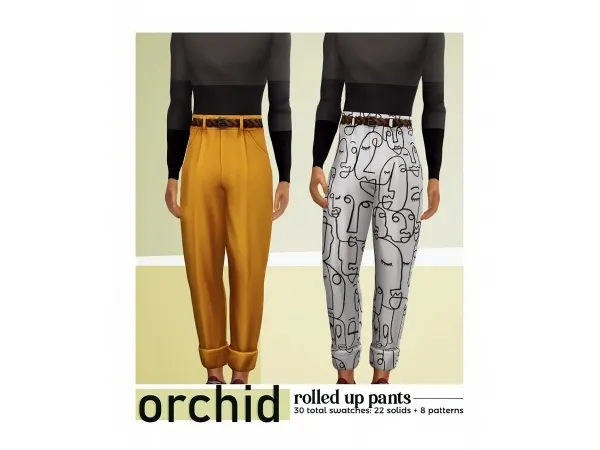 Maxis Match ORCHID rolled up pants by viiavi - The Sims 4 Custom Content
