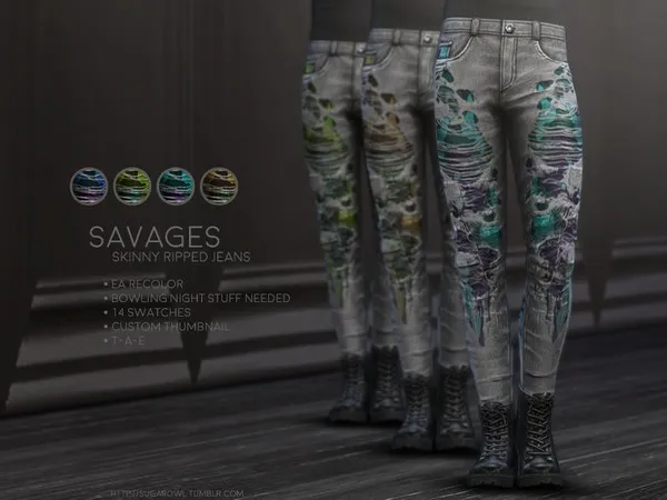 Alpha Savages jeans Bowling Night needed - The Sims 4 Custom Content