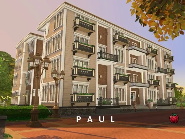Maxis Match Paul apartment building (no ) by melanieapples - The Sims 4 Custom Content