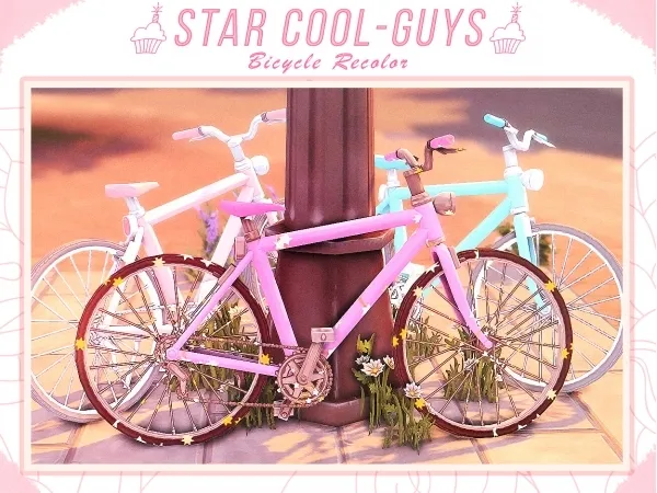 Maxis Match Star Cool Guys Bicycle Recolor by mellioss - The Sims 4 Custom Content