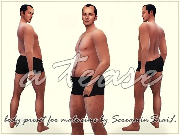 Alpha A Tease CAS body preset for male sims - The Sims 4 Custom Content