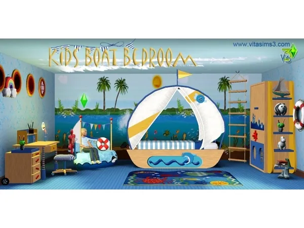 Kids Boat Bedroom - The Sims 3 Custom Content
