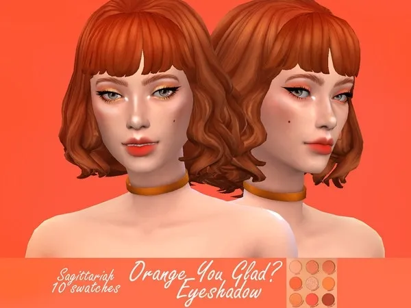 Maxis Match Colourpop Orange You Glad Eyeshadow by Sagittariah - The Sims 4 Custom Content