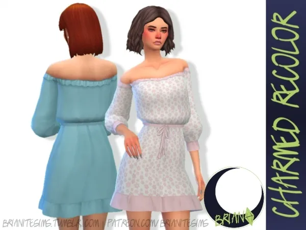 Maxis Match Charmed Dress Recolor by Brianitesims - The Sims 4 Custom Content