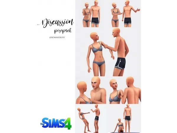 Maxis Match Discussion Posepack - The Sims 4 Custom Content