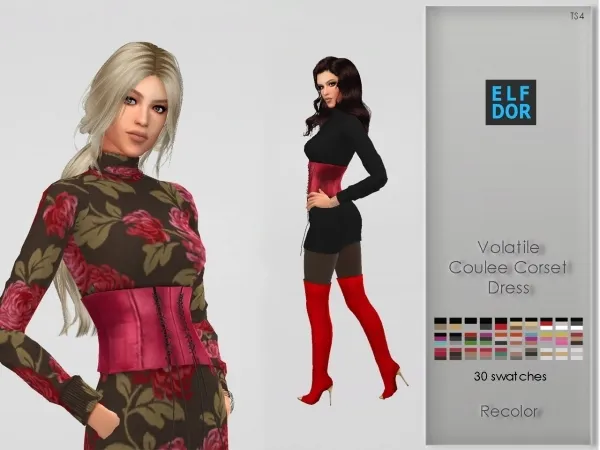 Maxis Match Volatile Coulee Corset Dress RC - The Sims 4 Custom Content