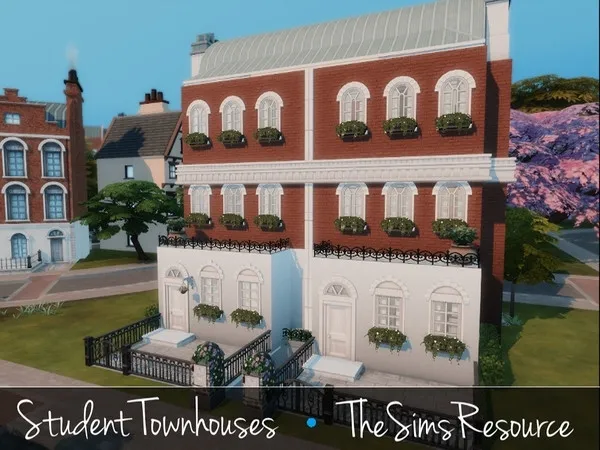 Alpha Student Townhouses by ChristineRose - The Sims 4 Custom Content