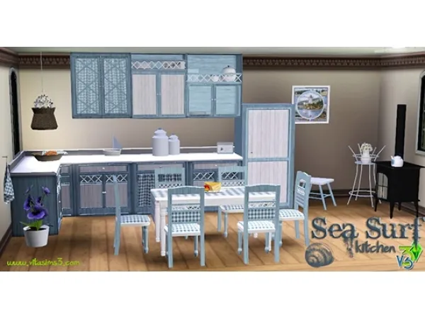 Sea Surf Kitchen Set - The Sims 3 Custom Content